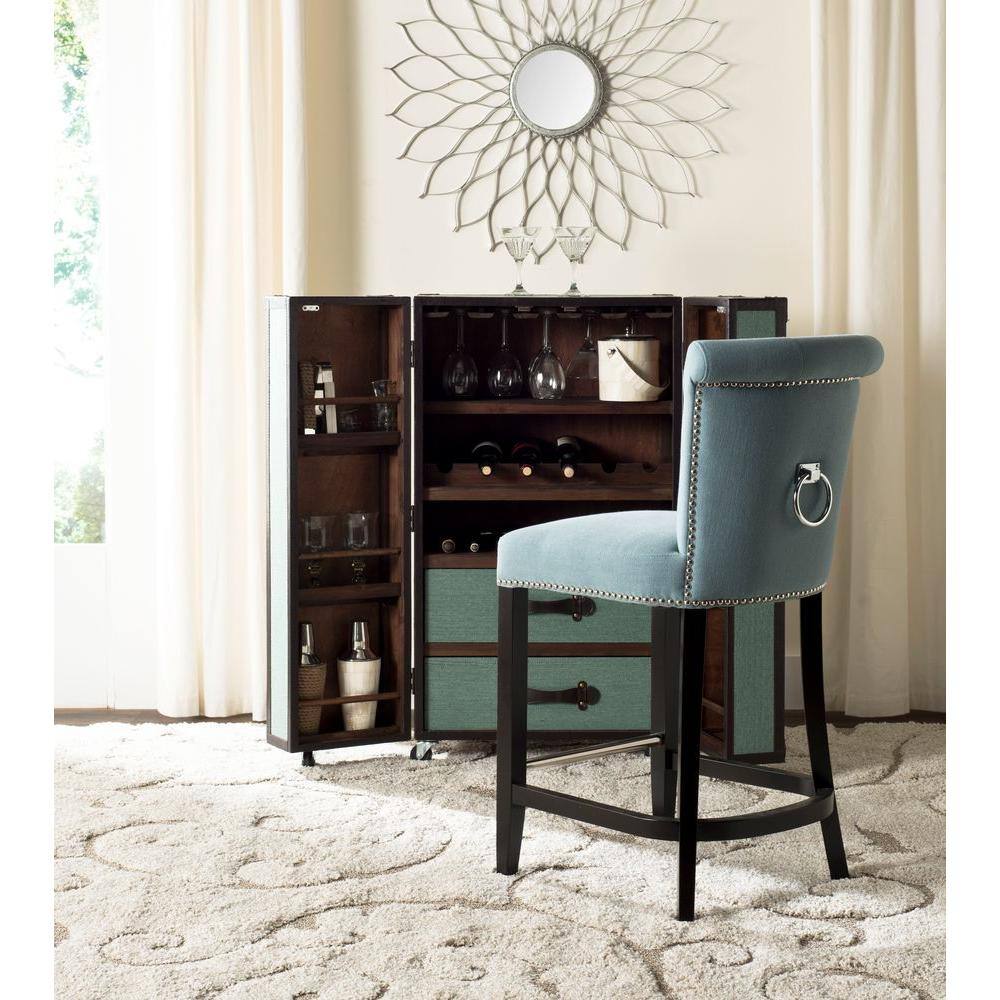 Addo 25.7 in. Light Blue Cushioned Bar Stool