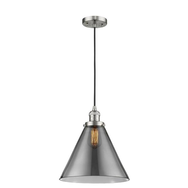 Innovations Cone 1 Light Brushed Satin Nickel Cone Pendant Light with
