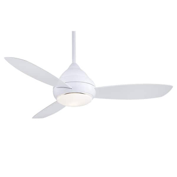 Concept I Wet 52 in. Integrated LED Indoor/Outdoor White with Light Kit and Wall Control