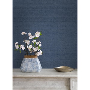 Balantine Navy Weave Pre-Pasted Paper Wallpaper Roll