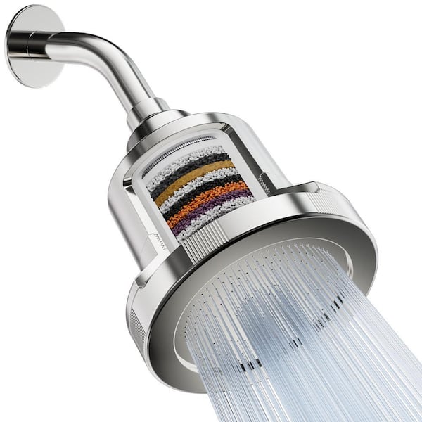 Water Softening Chrome Shower Head with a Replaceable filter, Effectively Removes Chlorine and Bad Odor