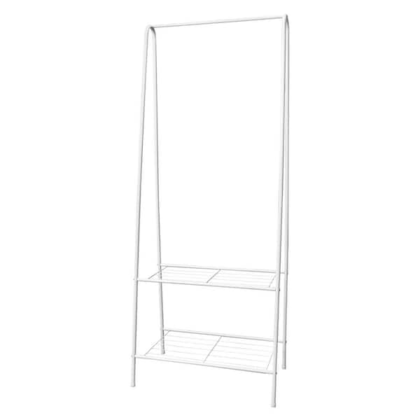 Winado White Iron Clothes Rack 23.63 in. W x 63 in. H 302558810576 ...