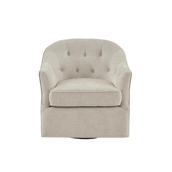 Madison Park Gayla Natural Button Tufed Back Swivel Chair