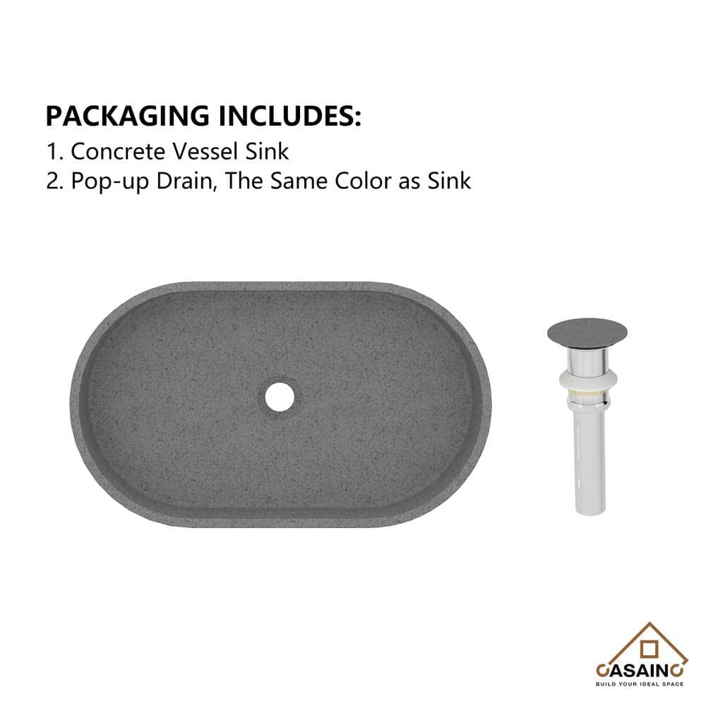 Mottled Bluish Gray Ceramic Oval Vessel Bathroom Sink