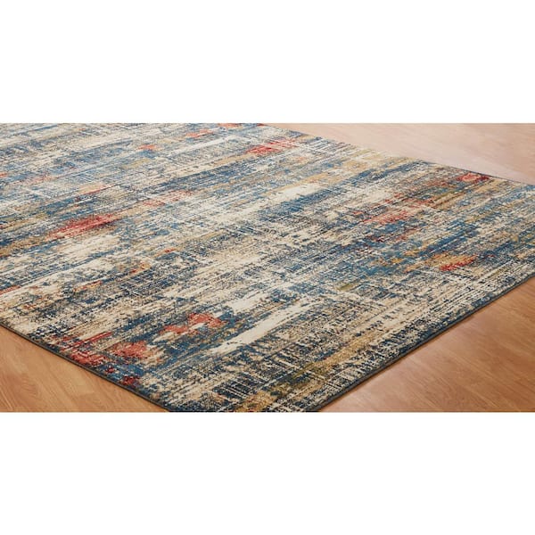 Theory Multi-Colored 6 ft. Round Abstract Area Rug