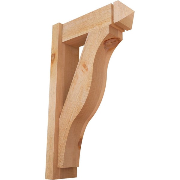 Ekena Millwork 6 in. x 30 in. x 18 in. Western Red Cedar Fuston Arts and Crafts Rough Sawn Outlooker