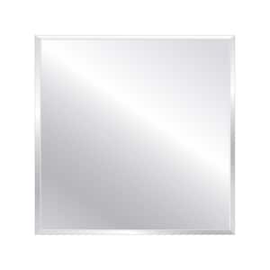 30 in. W x 30 in. H Frameless Square Beveled Edge Bathroom Vanity Mirror in Silver