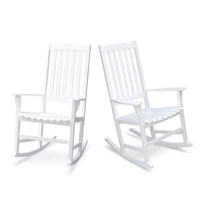 sunjoy white wood outdoor rocking chair