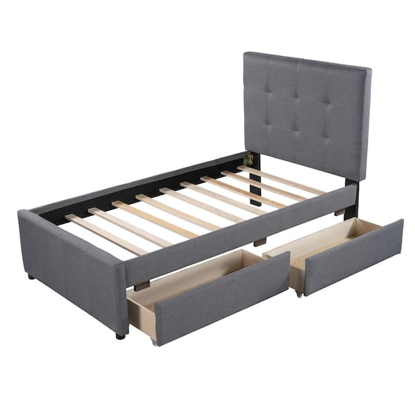 upholstered twin platform bed frame