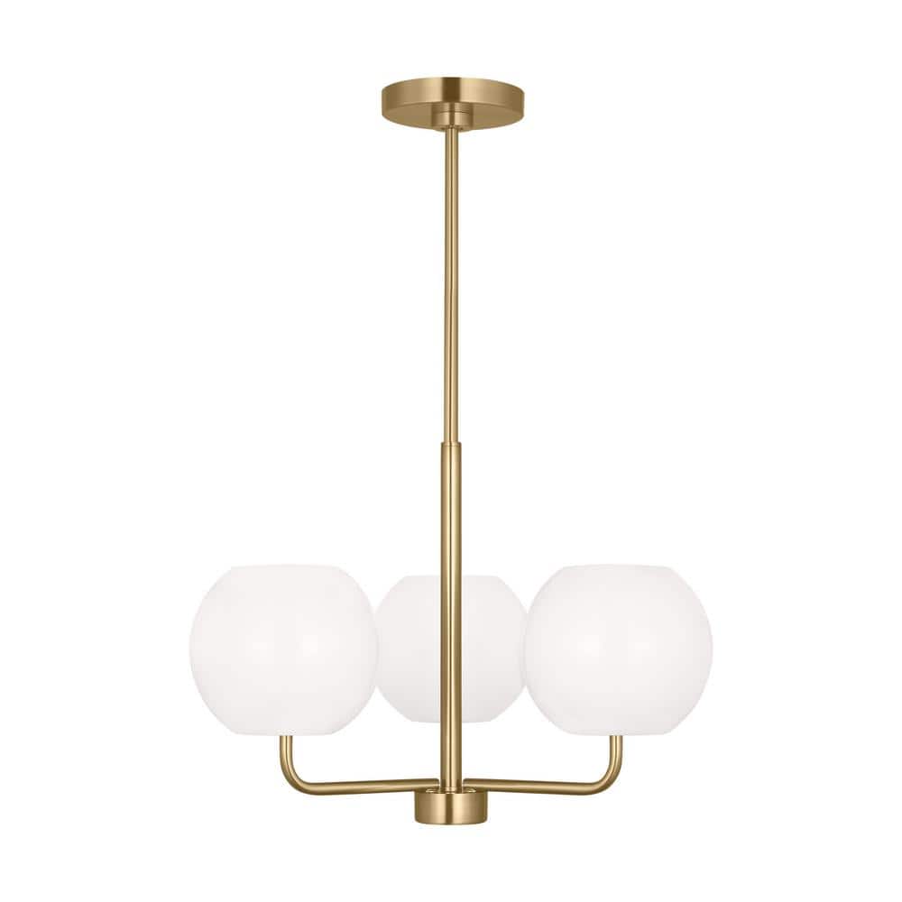 Rory Small 21 in. 3-Light Satin Bronze Chandelier with Opal Glass Shades price history on PriceWatchPro
