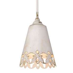 Eloise 1-Light Antique Ivory Pendant with Antique Ivory Shade