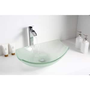 Magician Series Deco-Glass Vessel Sink in Lustrous Frosted