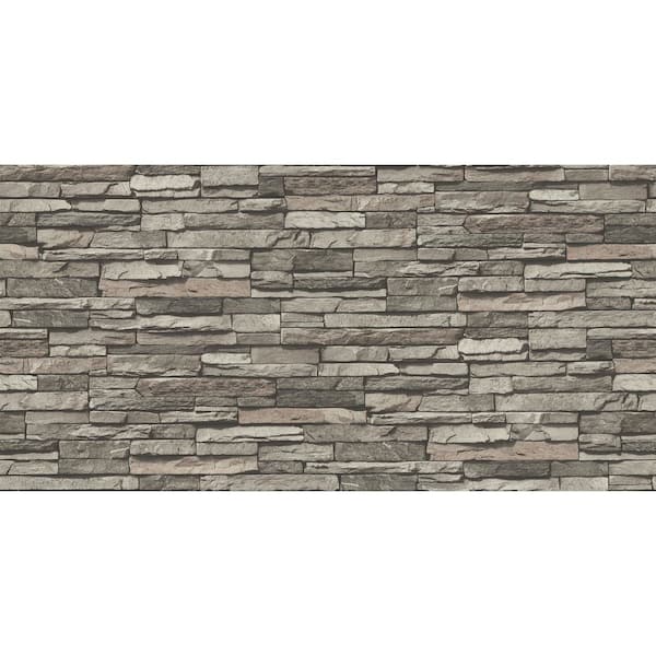 Unbranded Bricks and More Collection Grey Chic Stonewall Effect Matte Finish Vinyl on Non-Woven Non-Pasted Wallpaper Roll
