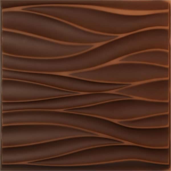 Ekena Millwork 19-5/8-in W x 19-5/8-in H Ripple EnduraWall Decorative 3D Wall Panel Aged Metallic Rust