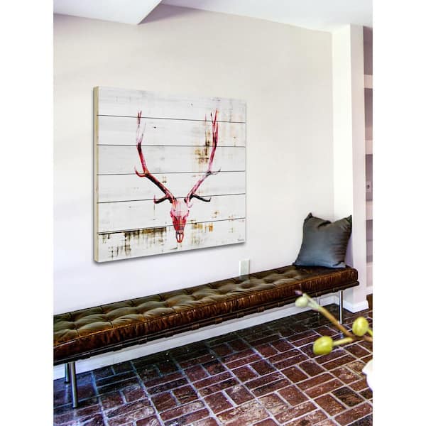 Unbranded 32 in. H x 32 in. W "Hot Temper" by Parvez Taj Printed White Wood Wall Art