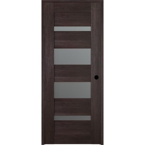Belldinni Vona 07-01 28"x 84" Right-Hand 5-Lite Frosted Glass Solid Composite Core Veralinga Oak Wood Single Prehung Interior Door