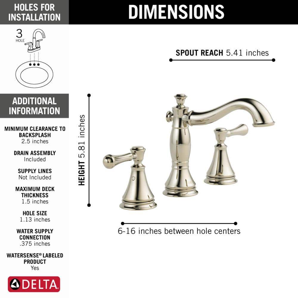 Elegant Widespread 2-Handle Stainless Steel Bathroom Faucet