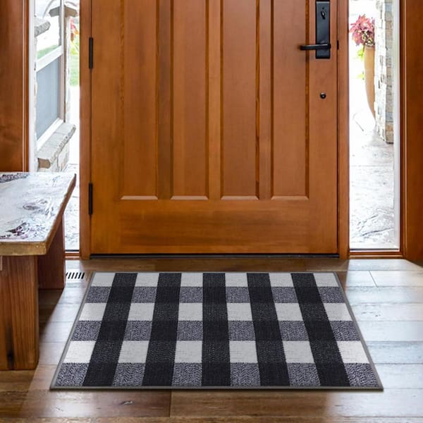 Cheapest 2x3 Brown and White Checkered Runner Rug.