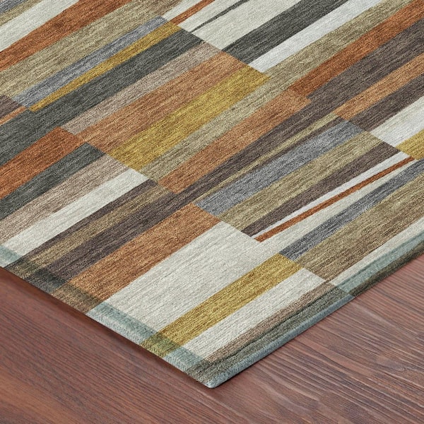 Chantille Machine Washable Indoor/Outdoor Abstract ACN2575 Coffee 5 ft. x 7 ft. 6 in. Area Rug
