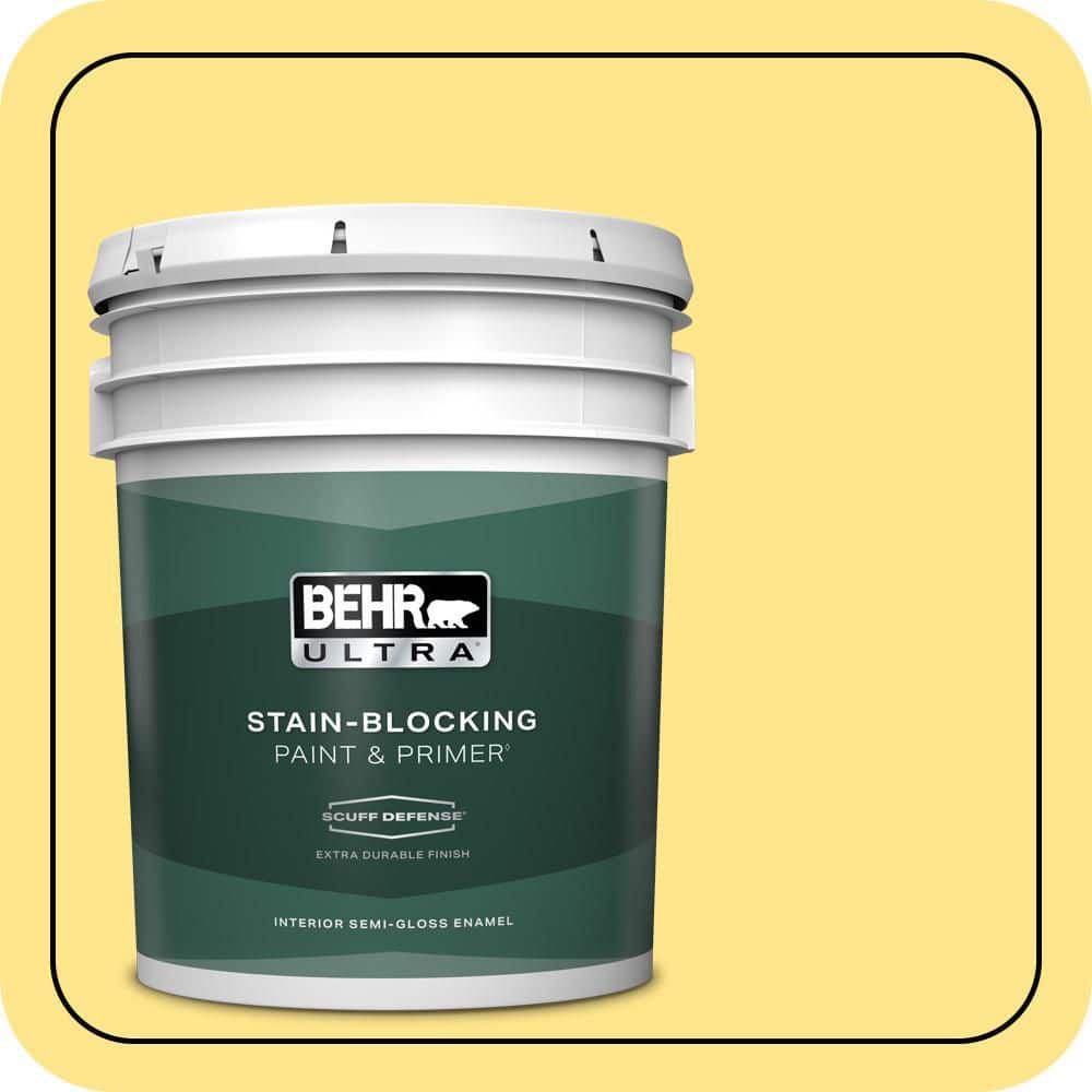 5 gal. #370A-3 Bicycle Yellow Extra Durable Semi-Gloss Enamel Interior Paint & Primer price history on PriceWatchPro