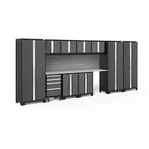 Bold Series 186 in. W x 76.75 in. H x 18 in. D 24-Gauge Steel Garage Cabinet Set in Gray (12-Piece)