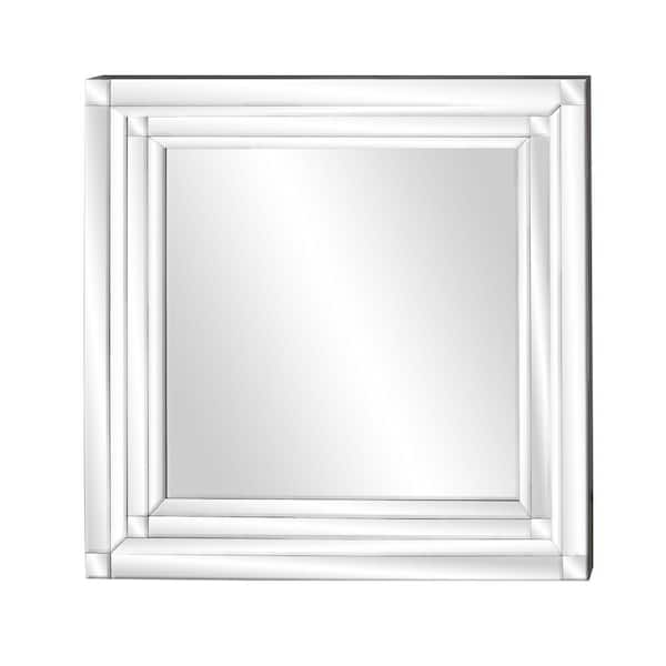 Furniture of America Medium Round Silver Beveled Glass Contemporary Mirror  (39.38 in. H x 39.38 in. W) IDF-571M - The Home Depot