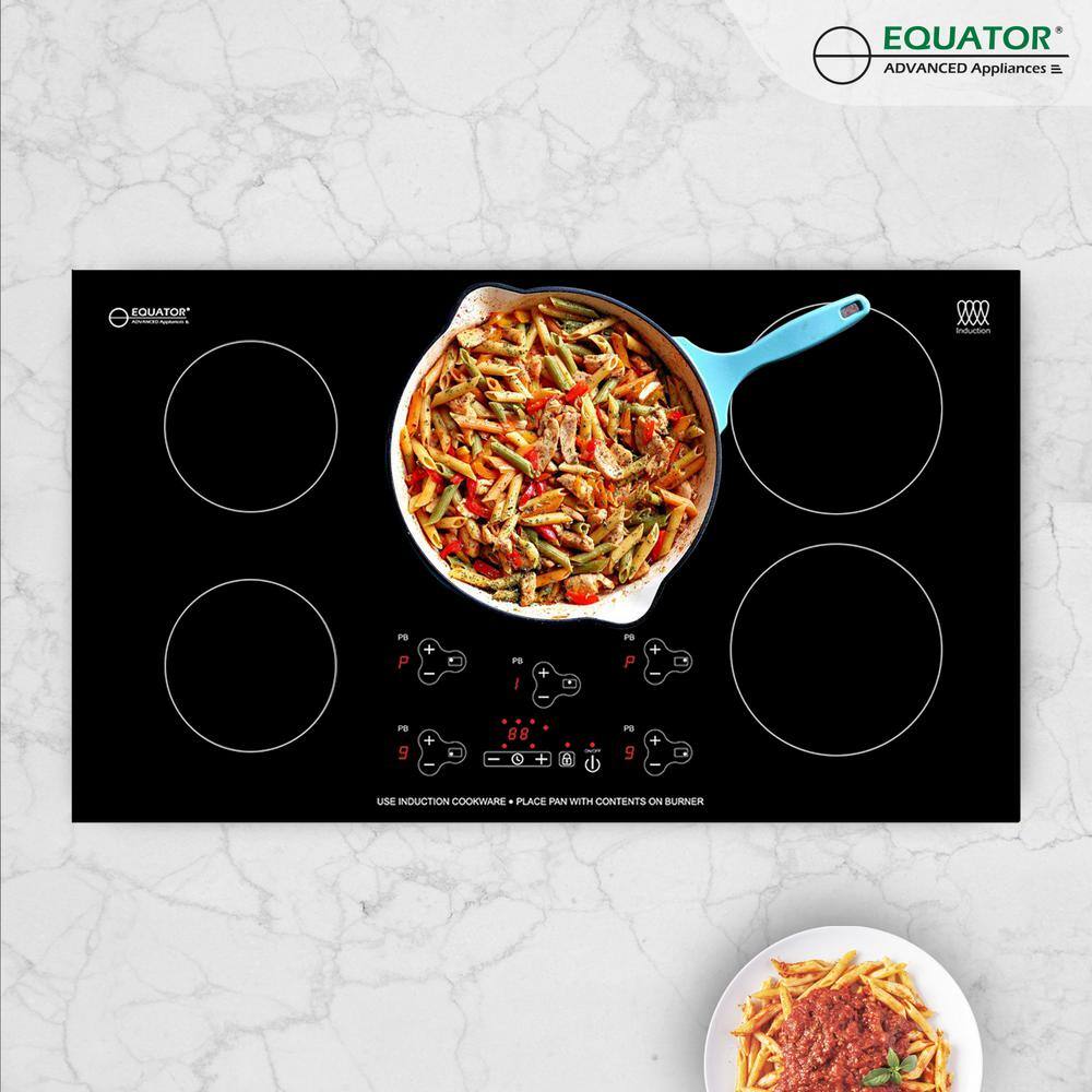 Buy 36 in. Smooth Ceramic Electric Induction Cooktop in Black with 5