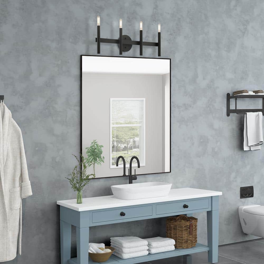 Copenhagen Black Steel 4-Light Dimmable Vanity Sconce