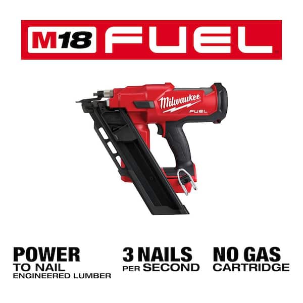 Milwaukee M18 FUEL 3-1/2 in. 18-Volt 30-Degree Lithium-Ion Brushless Cordless Framing Nailer with 22oz Milled Face Framing Hammer
