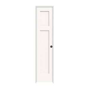 18 in. x 80 in. Craftsman White Painted Left-Hand Smooth Solid Core Molded Composite MDF Single Prehung Interior Door