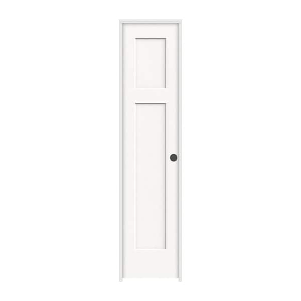 JELD-WEN 18 in. x 80 in. Craftsman White Painted Left-Hand Smooth Solid Core Molded Composite MDF Single Prehung Interior Door