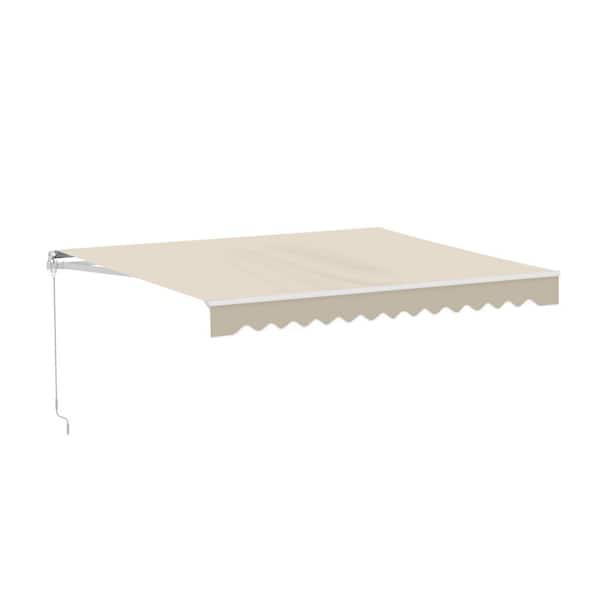 12 ft. Manual Patio Retractable Awning (120 in. Projection) in Ivory