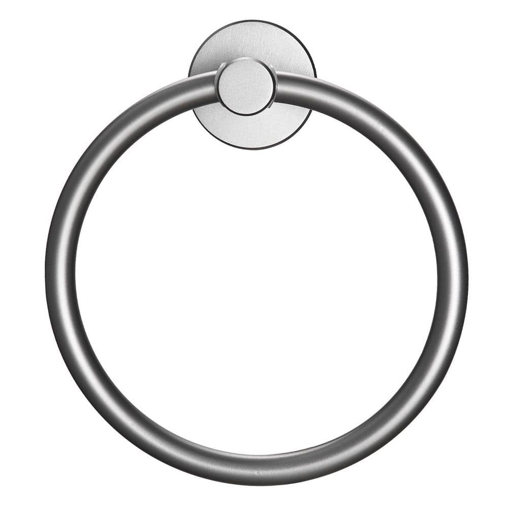 Wall Mounted Bath Accessory Aluminum Round Towel Ring in Grey