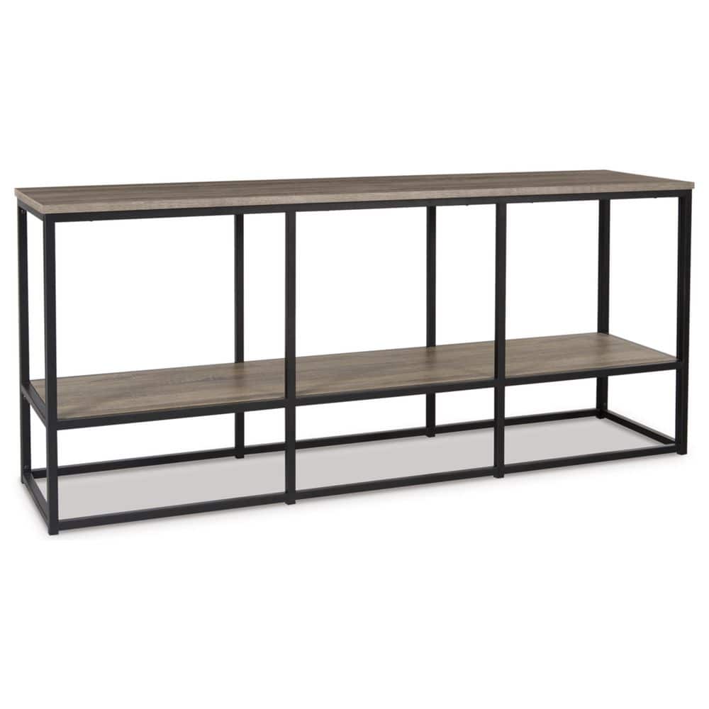 Wadeworth 65" Black and Brown Industrial TV Stand