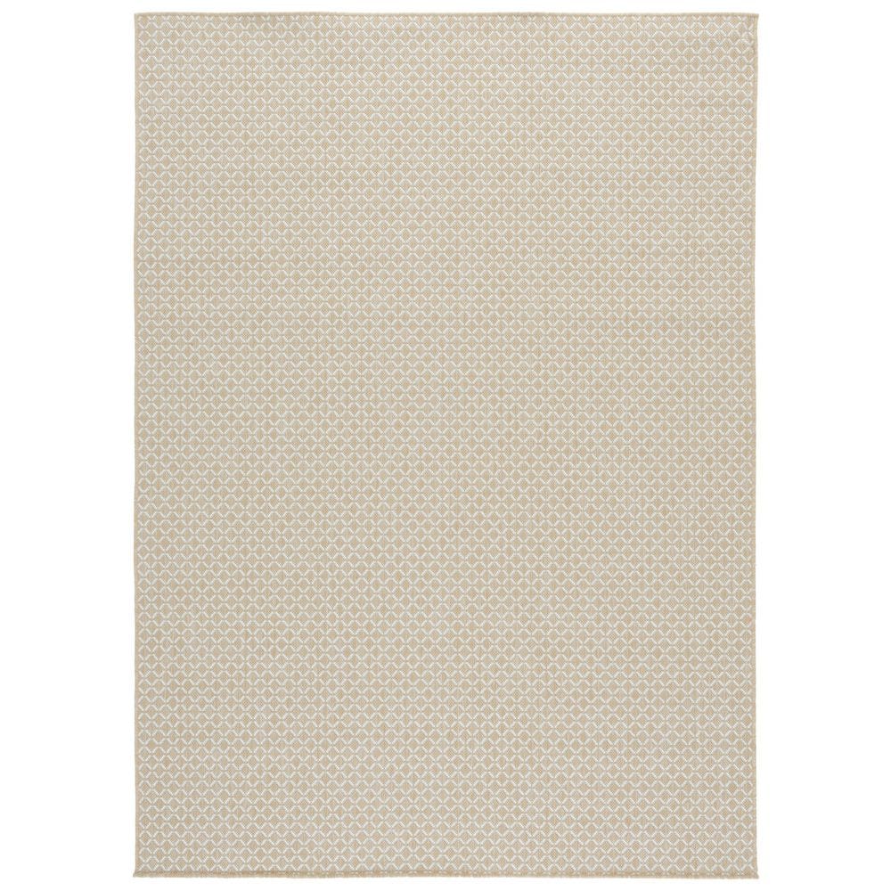 Terrace Beige/Ivory 4 ft. x 6 ft. Geometric Diamond Indoor/Outdoor Area Rug price history on PriceWatchPro