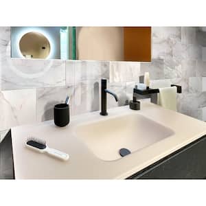White 12 in. x 24 in. Polished Marble Subway Wall and Floor Tile (10 sq. ft./Case)