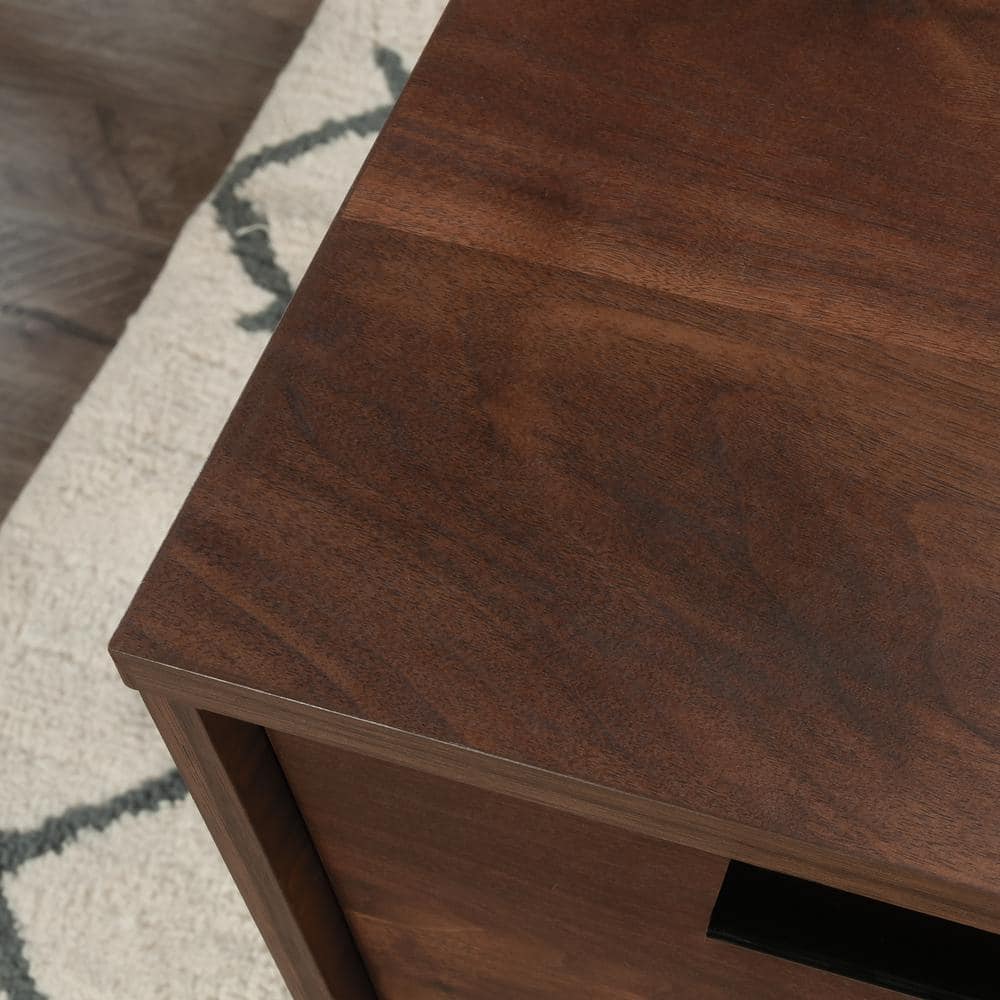 Grand Walnut Mid-Century Modern Desk with Drawer and Keyboard Tray