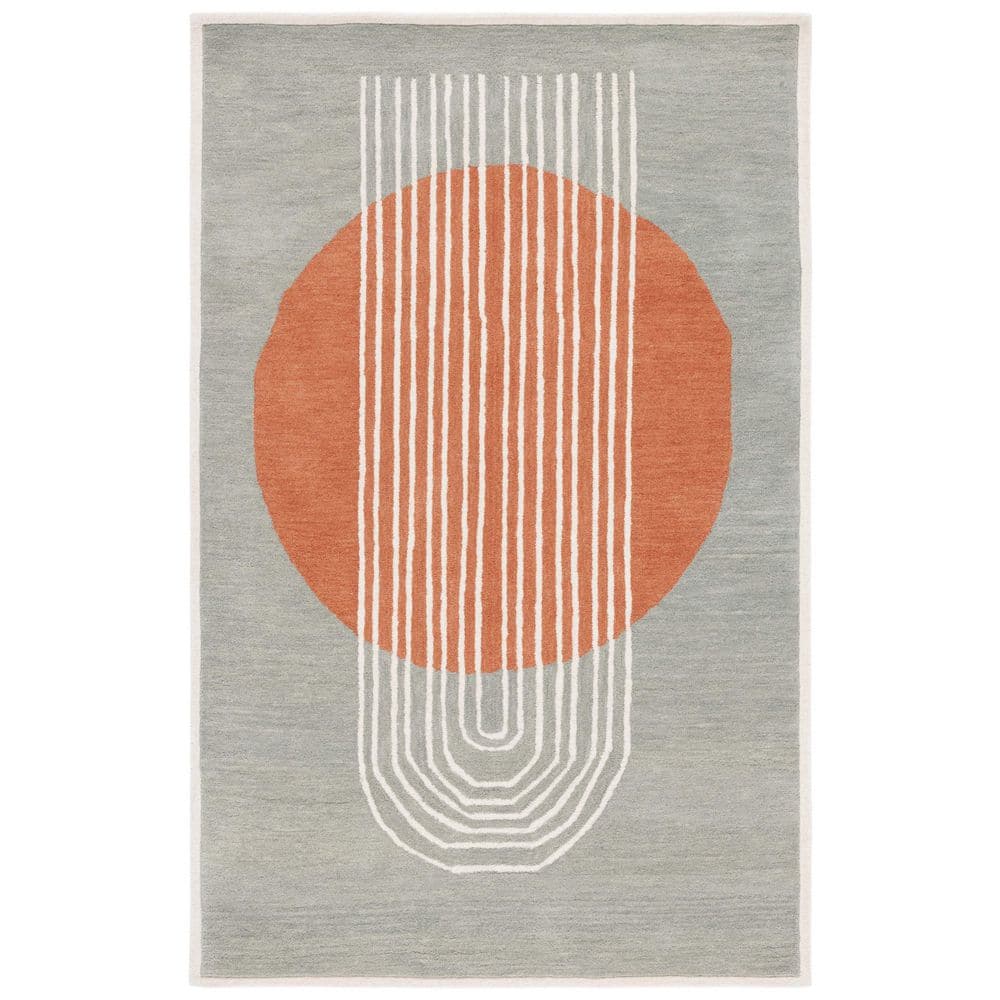 Rodeo Drive 5 ft. x 8 ft. Gray/Rust Abstract Striped Oval Area Rug price history on PriceWatchPro