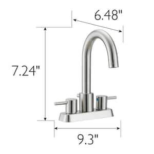 Eastport II 4 in. Centerset 2-Handle Bathroom Faucet in Satin Nickel