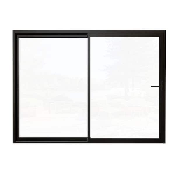108 in. x 96 in. Matte Black Double Slide Aluminum Multi-Sliding Patio Door with Double Glazed Low-E Glass
