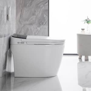 26.25 in. x 15 in. x 20 in. Electric Smart Bidet Seat for Elongated Toilets in White with Ceramic Heated Seat and LED