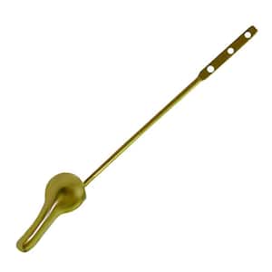 Universal Toilet Tank Trip Lever for Front Left Mount with 8 in. Brass Arm & Metal Handle in Polished Brass
