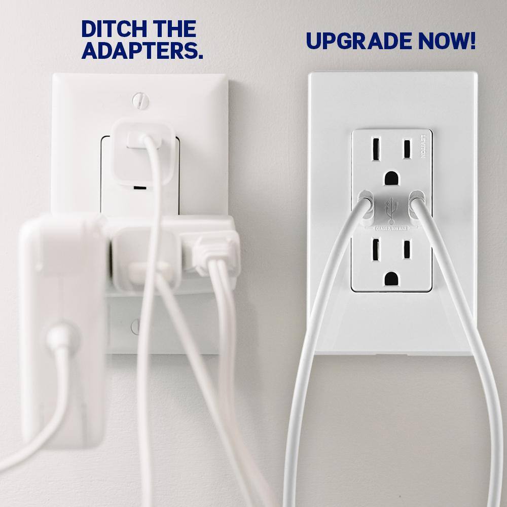 Light Almond Dual Type-C USB In-Wall Charger with Tamper Resistant Outlet