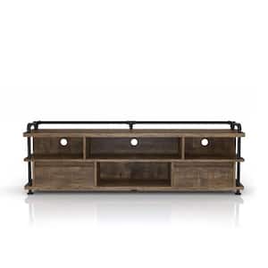 Osman 71 in. Reclaimed Oak TV Console with 2-Storage Drawers Fits TVs Up To 80 in. with Cable Management