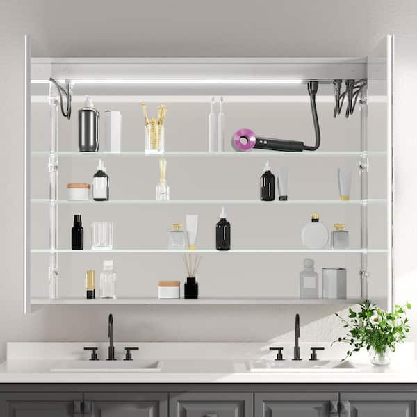 鏡箱 Ziyudura 48 in. W x 36 in. H Rectangular Aluminum Medicine Cabinet