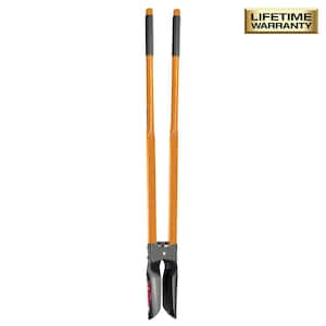 47 in. L Wood Handle Carbon Steel Post Hole Digger with Grip