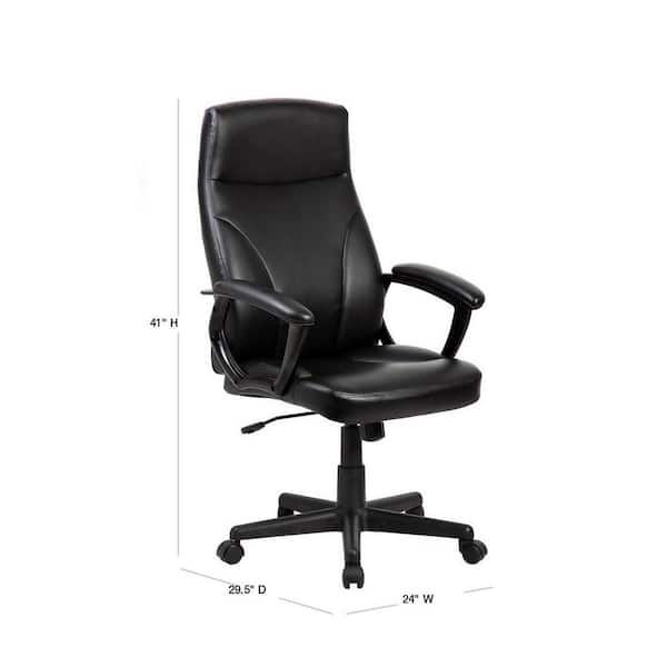 TECHNI MOBILI Black Medium Back Executive Office Chair RTA-4907-BK - The  Home Depot