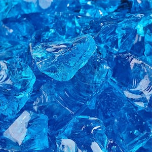 1/2 in. to 3/4 in. 10 lbs. Bermuda Blue Crushed Fire Glass for Indoor and Outdoor Fire Pits or Fireplaces