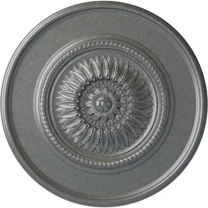 2-1/2 in. x 41-1/8 in. x 41-1/8 in. Polyurethane Large Floral Ceiling Medallion, Platinum