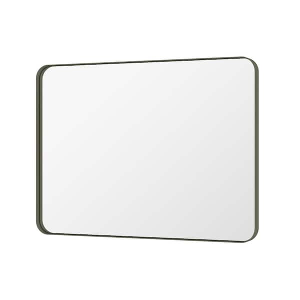 48 in. H x 36 in. W Large Rectangular Framed Wall Mounted Bathroom Vanity Mirror in Brushed Bronze